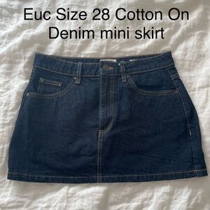 Cotton On Dark Blue Denim Mini Skirt